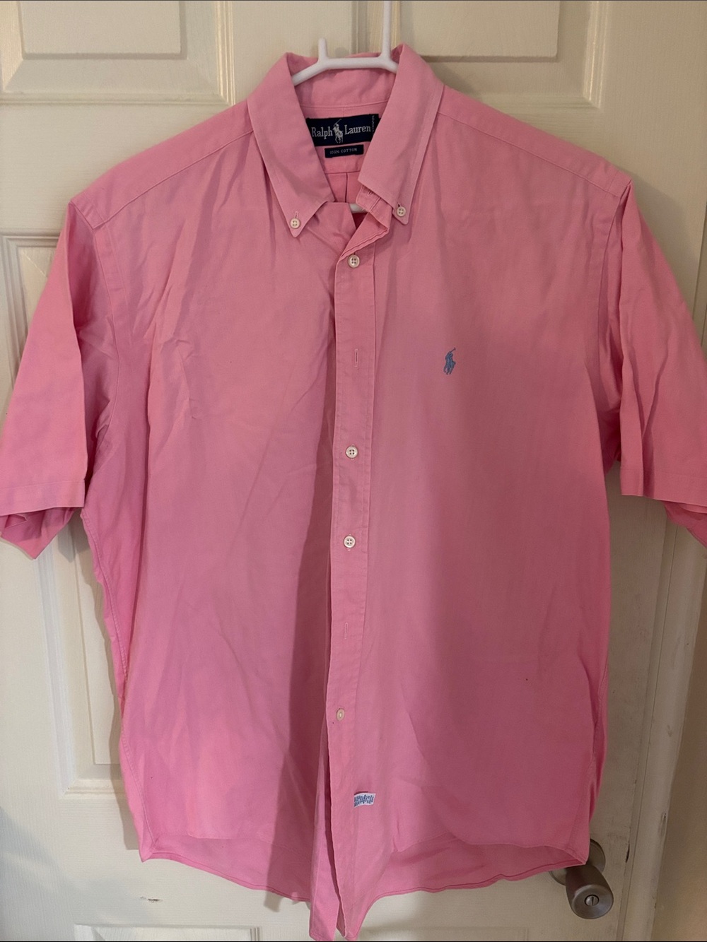 Ralph Lauren Pink Short-Sleeve Button-Down Oxford Shirt